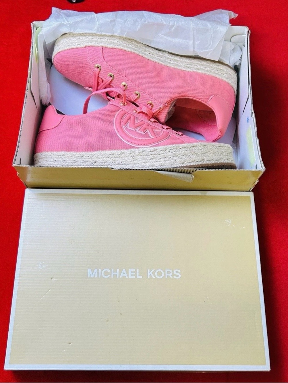 Michael Kors Pink Canvas Espadrille Sneakers